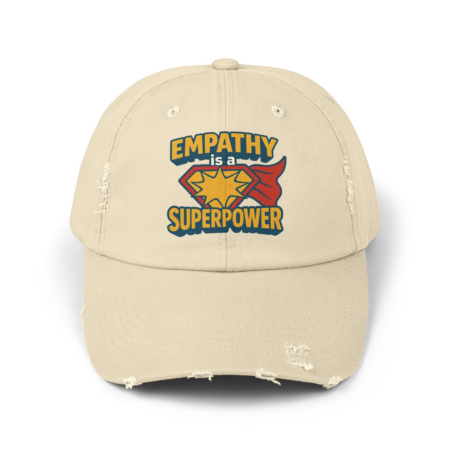 Unisex Distressed Cap- Empathy is a Superpower