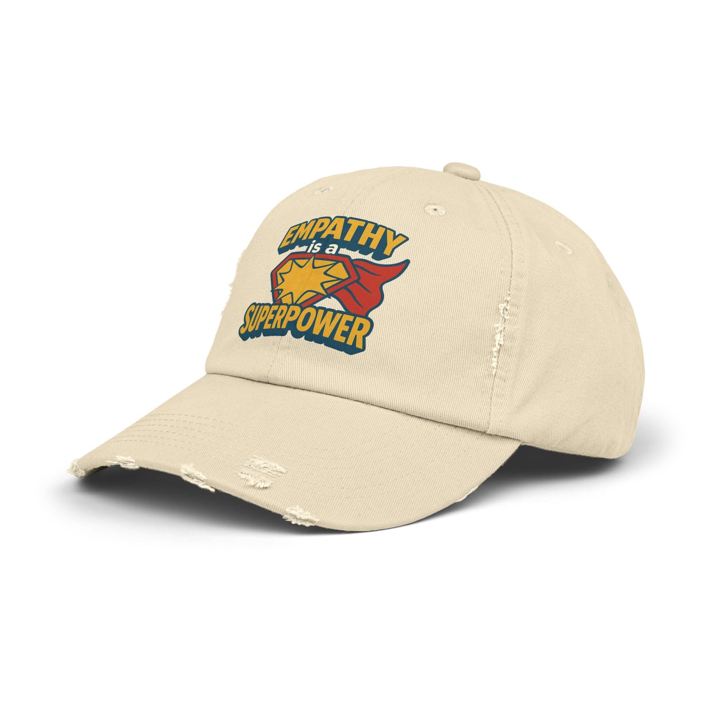 Unisex Distressed Cap- Empathy is a Superpower