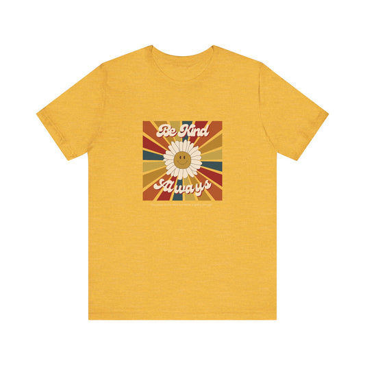 Be Kind Always Retro Daisy T-Shirt – Mental Health Awareness Tee, Vintage Style Graphic Shirt