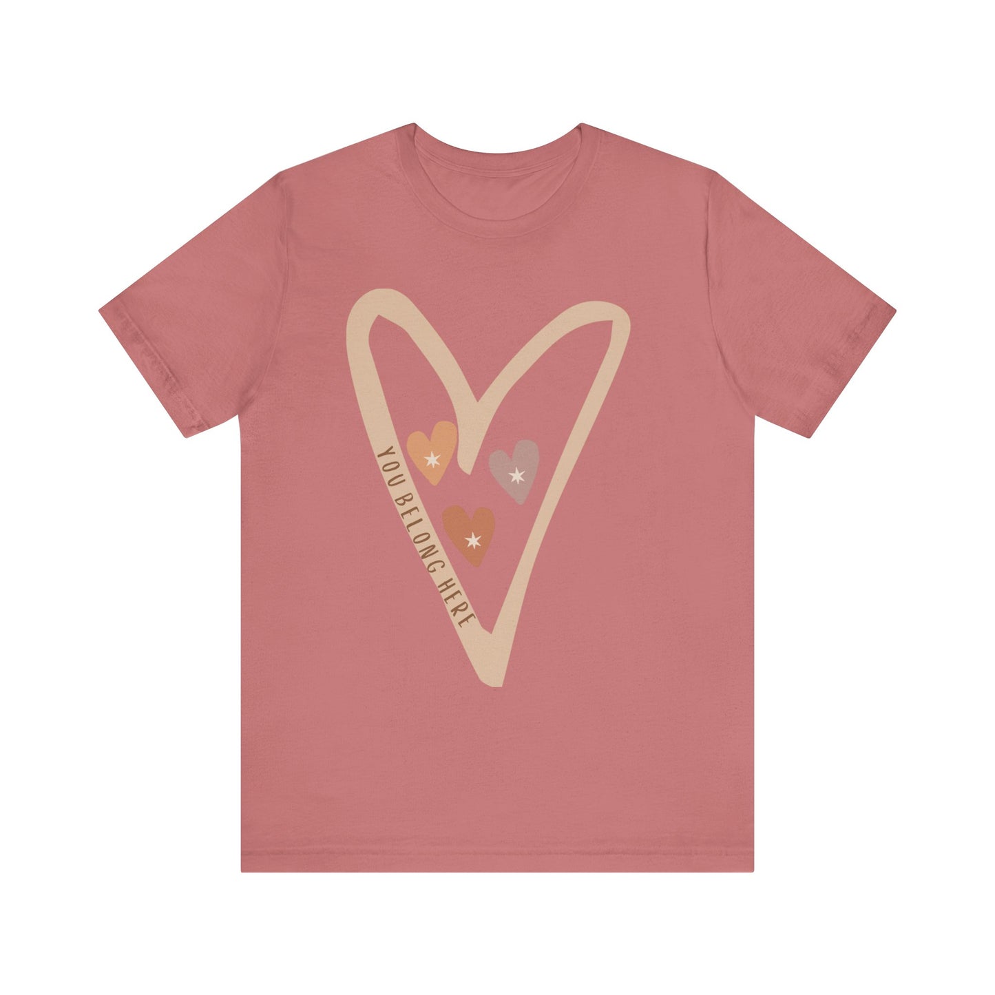 You Belong Here – Heart Inclusion Tee (Multiple Colors)