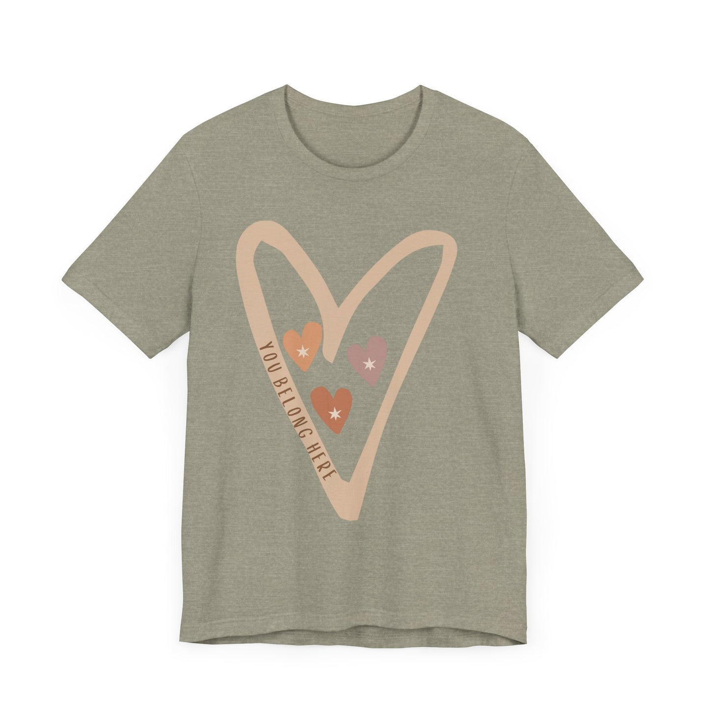 You Belong Here – Heart Inclusion Tee (Multiple Colors)