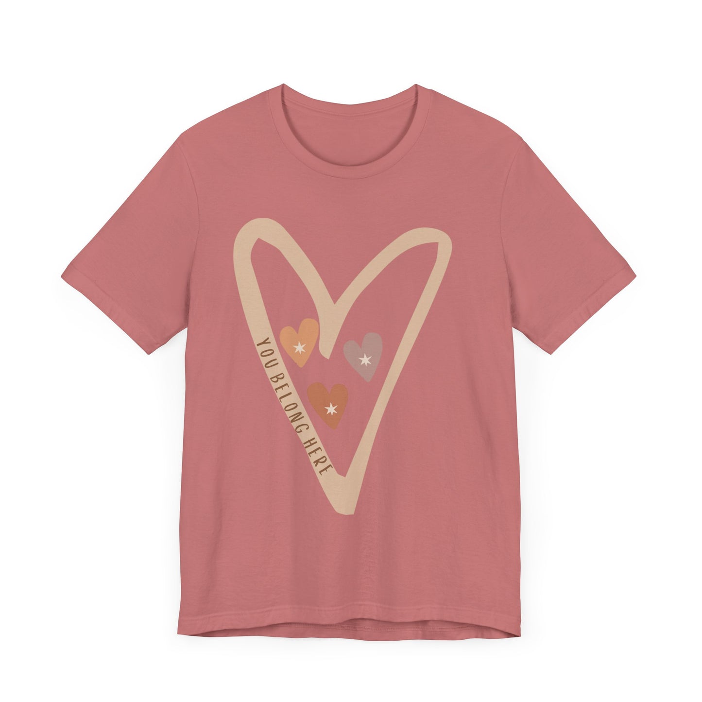 You Belong Here – Heart Inclusion Tee (Multiple Colors)